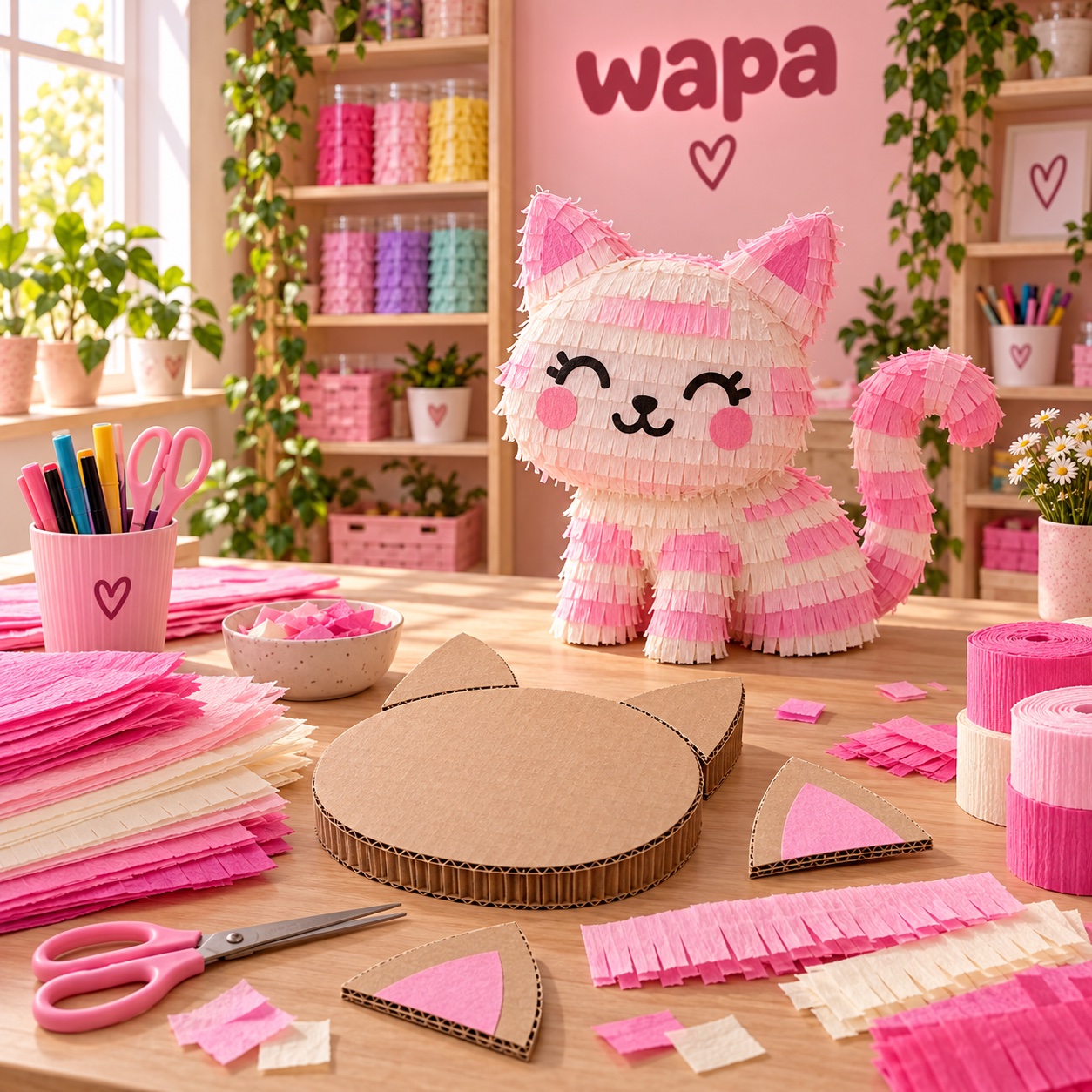 Animalitos de papel: Piñatas adorables - taller de piñatas con fondo rosa